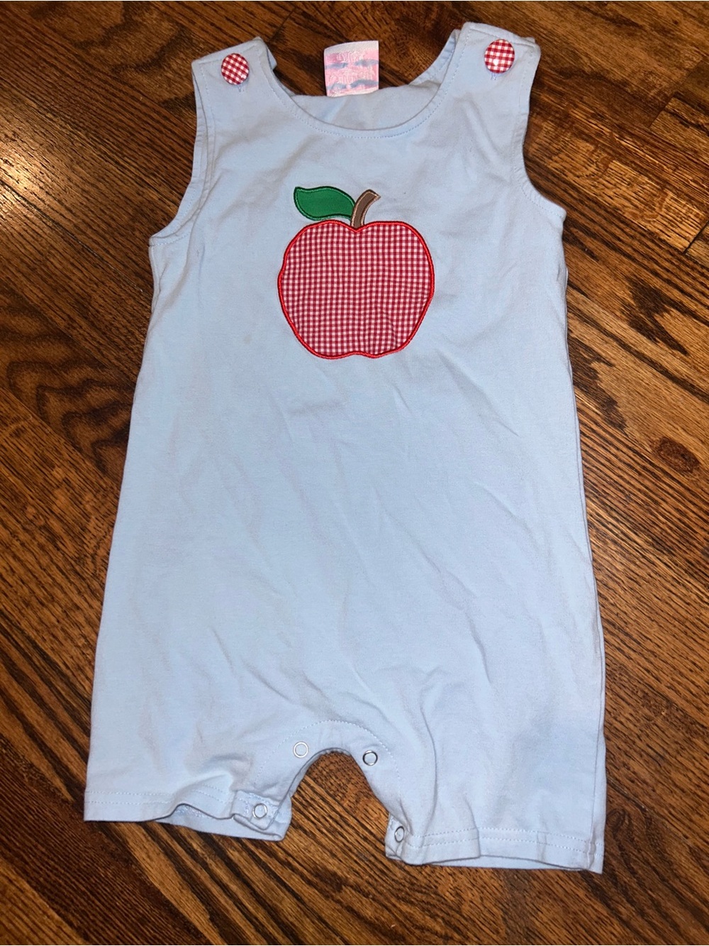 Stitchy Fish Apple Romper 3T *flaw*